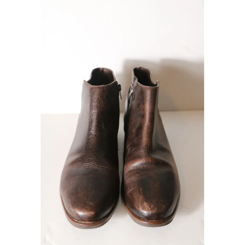 J Jill Melodie Double Wrap Brown Leather Ankle Bootie Womens 11 Boho Antique